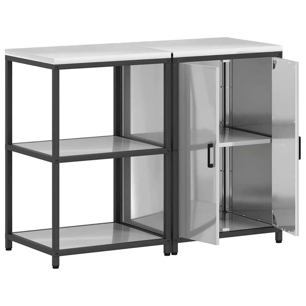 vidaXL Aufbewahrungsset für die Küche 2 pcs Silber Verzinkter Stahl