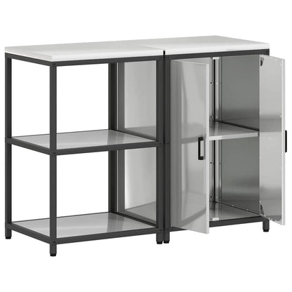 vidaXL Aufbewahrungsset für die Küche 2 pcs Silber Verzinkter Stahl
