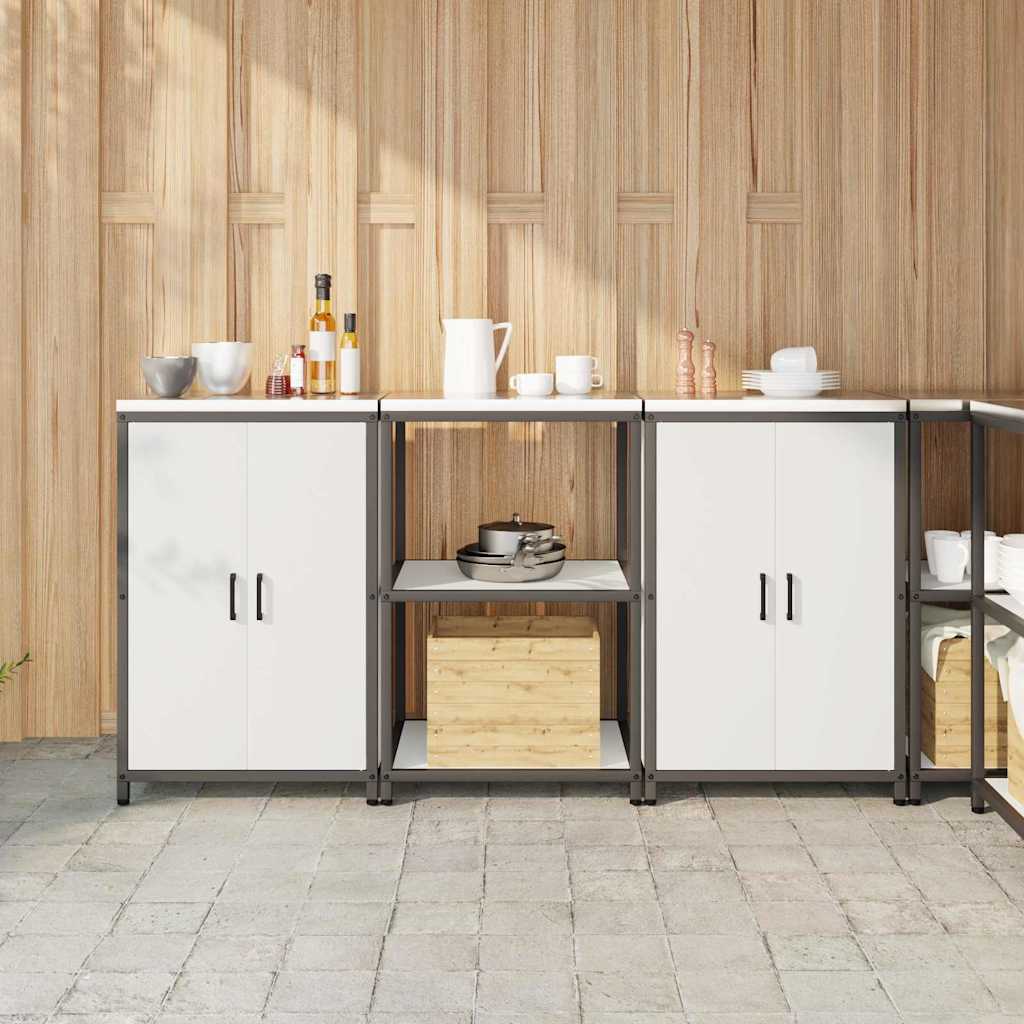 vidaXL Aufbewahrungsset für die Küche 3 pcs Weiß Kaltgewalzter Stahl