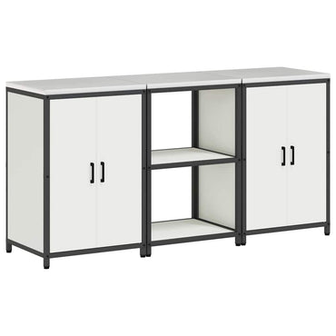 vidaXL Aufbewahrungsset für die Küche 3 pcs Weiß Kaltgewalzter Stahl