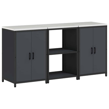 vidaXL Ensemble de rangement de cuisine avec étagère 3 pcs Anthracite