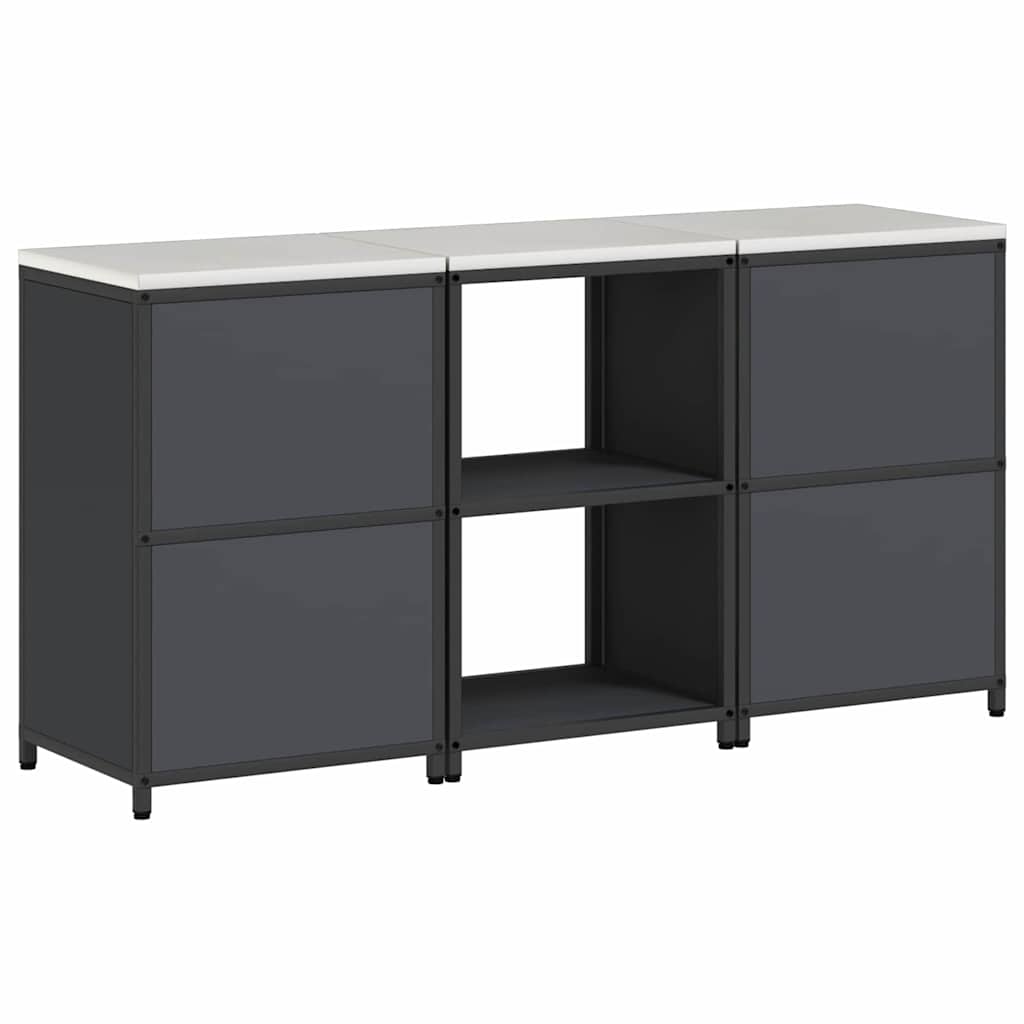 vidaXL Ensemble de rangement de cuisine avec étagère 3 pcs Anthracite