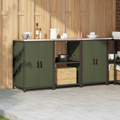 vidaXL Aufbewahrungsset für die Küche mit Regal 3 pcs Olive Grün