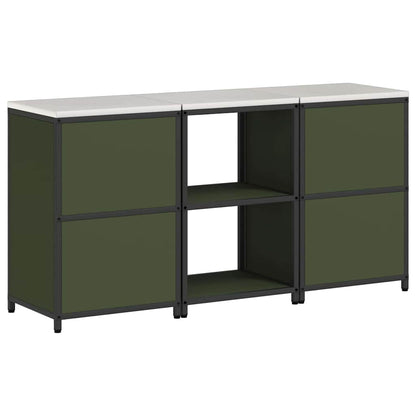 vidaXL Aufbewahrungsset für die Küche mit Regal 3 pcs Olive Grün
