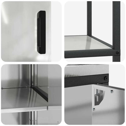 vidaXL Aufbewahrungsset für die Küche 3 pcs Silber Verzinkter Stahl