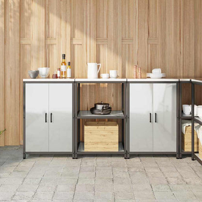vidaXL Aufbewahrungsset für die Küche 3 pcs Silber Verzinkter Stahl