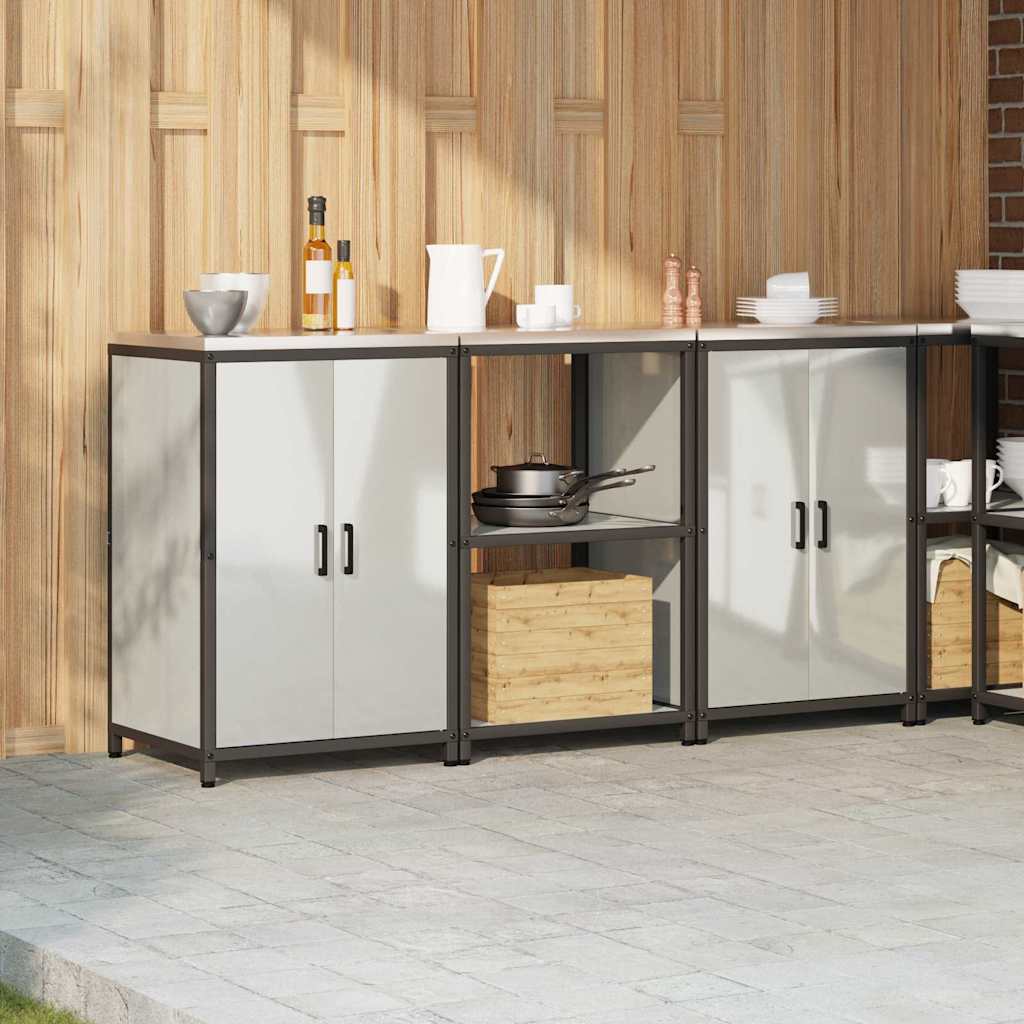 vidaXL Aufbewahrungsset für die Küche 3 pcs Silber Verzinkter Stahl