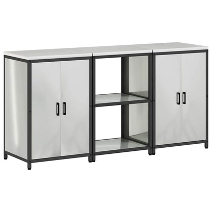 vidaXL Aufbewahrungsset für die Küche 3 pcs Silber Verzinkter Stahl