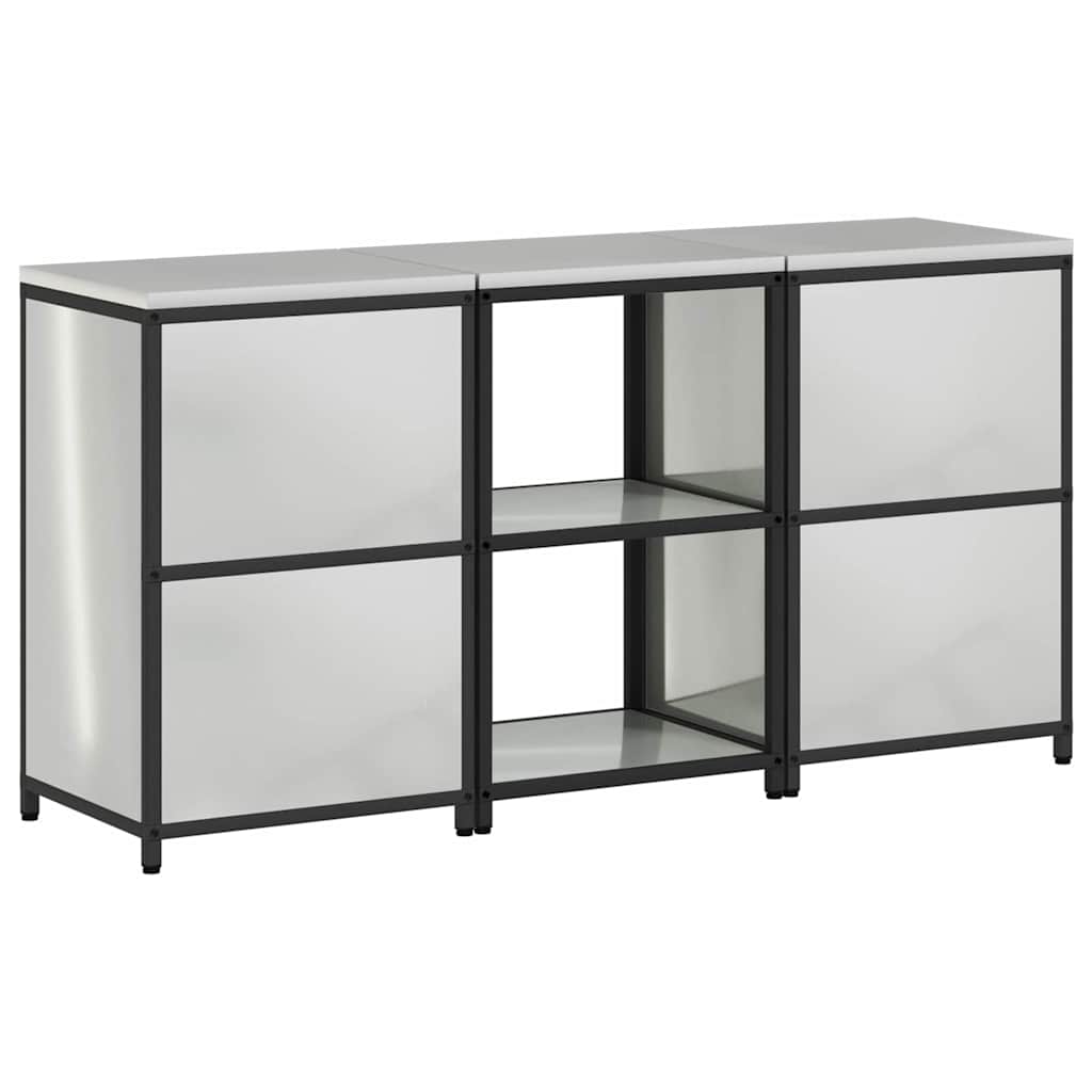 vidaXL Aufbewahrungsset für die Küche 3 pcs Silber Verzinkter Stahl