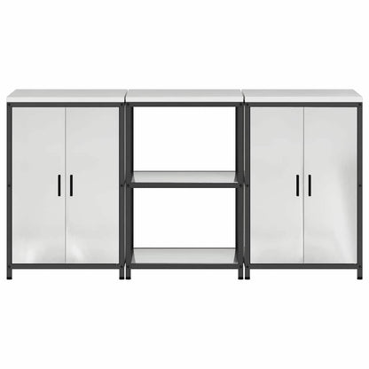 vidaXL Aufbewahrungsset für die Küche 3 pcs Silber Verzinkter Stahl