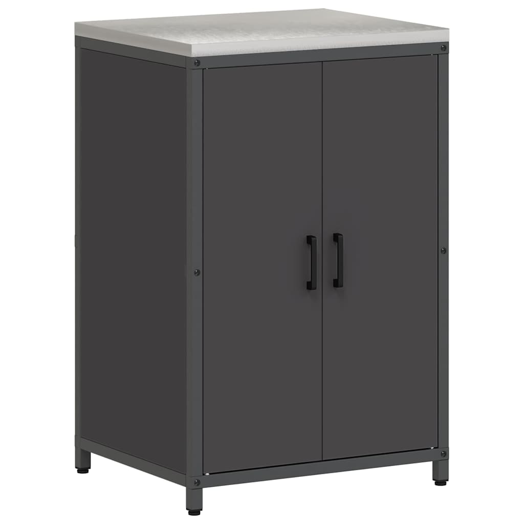 vidaXL Aufbewahrungsset für die Küche mit Regal mit Tür 3 pcs Schwarz