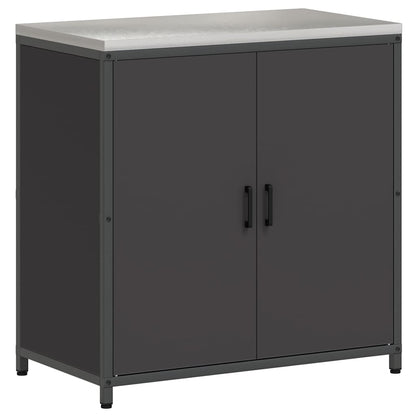 vidaXL Aufbewahrungsset für die Küche mit Regal mit Tür 3 pcs Schwarz