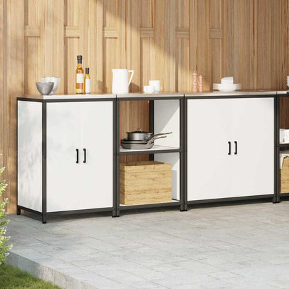 vidaXL Aufbewahrungsset für die Küche 3 pcs Weiß Kaltgewalzter Stahl
