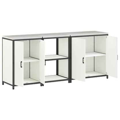 vidaXL Aufbewahrungsset für die Küche 3 pcs Weiß Kaltgewalzter Stahl