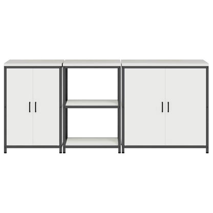 vidaXL Aufbewahrungsset für die Küche 3 pcs Weiß Kaltgewalzter Stahl