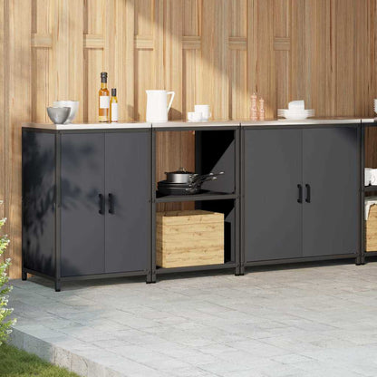 vidaXL Aufbewahrungsset für die Küche mit Regal 3 pcs Anthrazit