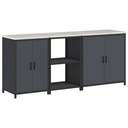 vidaXL Aufbewahrungsset für die Küche mit Regal 3 pcs Anthrazit