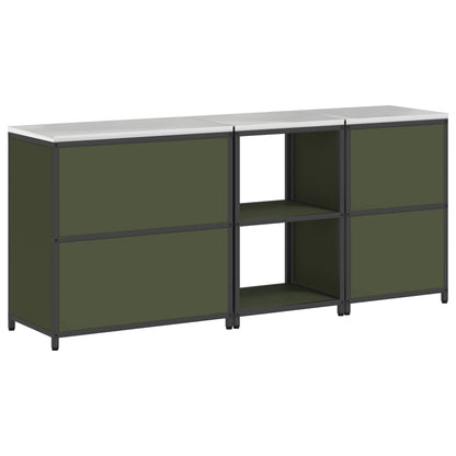 vidaXL Aufbewahrungsset für die Küche mit Regal 3 pcs Olive Grün