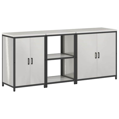 Aufbewahrungsset für die Küche mit Regal 3 pcs Silber Edelstahl