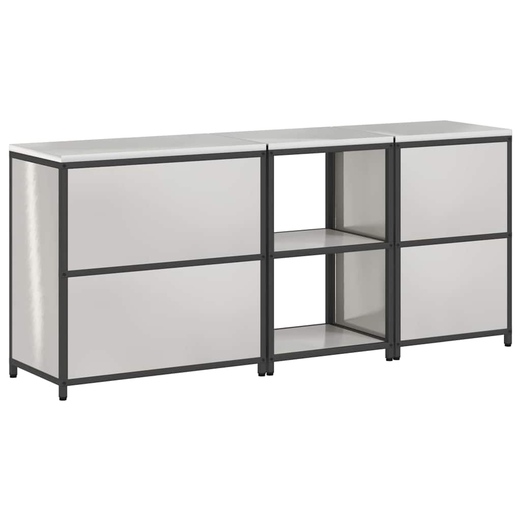 vidaXL Aufbewahrungsset für die Küche mit Regal 3 pcs Silber Edelstahl