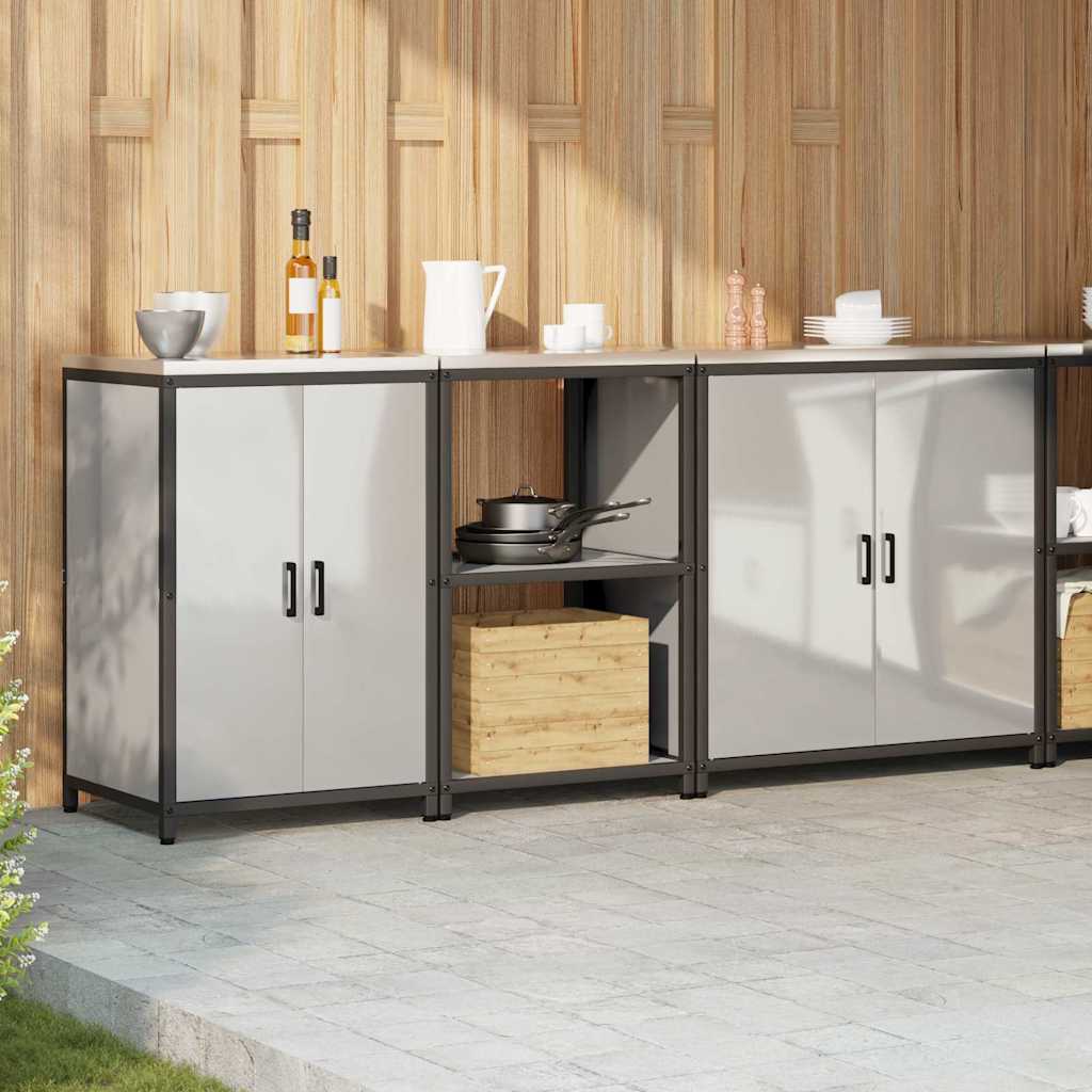 vidaXL Aufbewahrungsset für die Küche 3 pcs Silber Verzinkter Stahl
