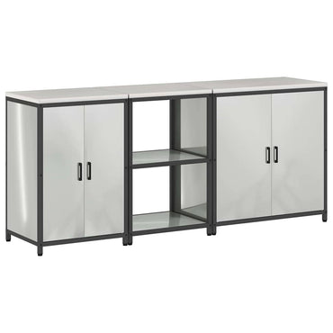 vidaXL Aufbewahrungsset für die Küche 3 pcs Silber Verzinkter Stahl