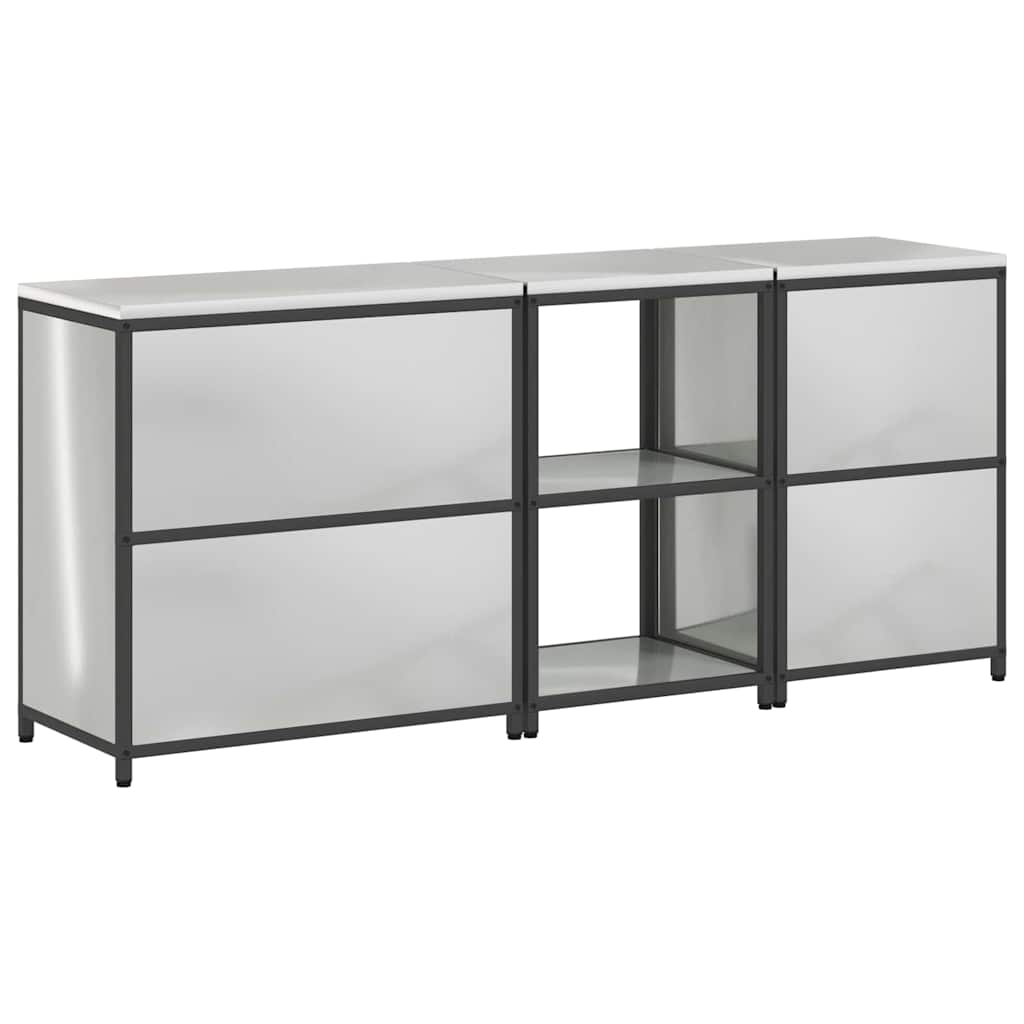 vidaXL Aufbewahrungsset für die Küche 3 pcs Silber Verzinkter Stahl