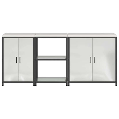 vidaXL Aufbewahrungsset für die Küche 3 pcs Silber Verzinkter Stahl