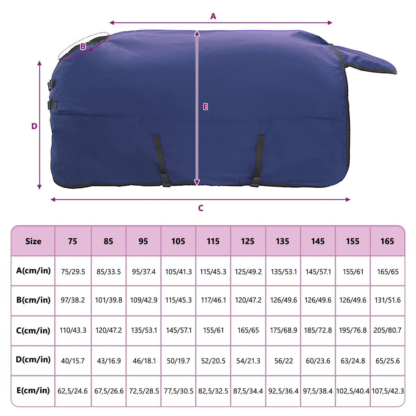 Pferdedecke Dunkelgrün und Schwarz 145 cm Polyester