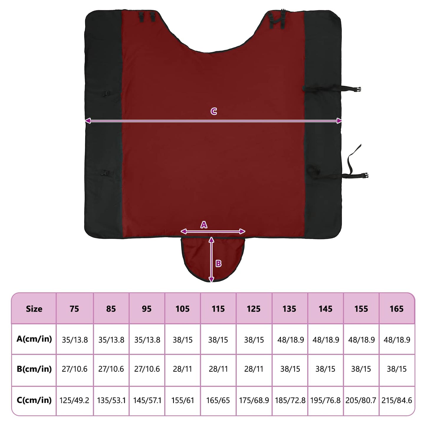 Pferdedecke Dunkelgrün und Schwarz 165 cm Polyester