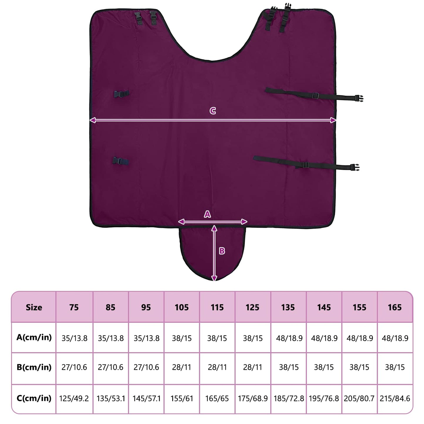 Pferdedecke Dunkelgrün und Schwarz 95 cm Polyester