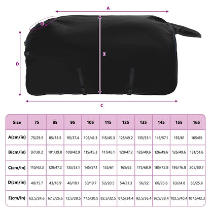 Pferdedecke Dunkelgrün und Schwarz 105 cm Polyester