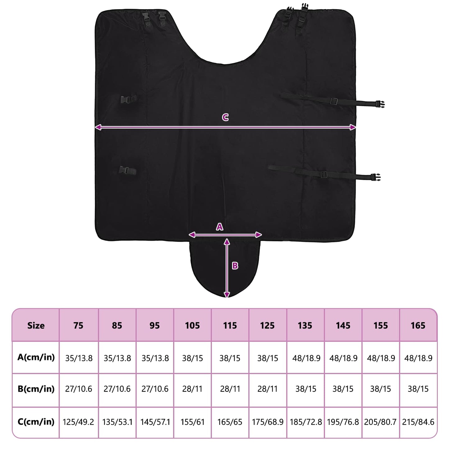 Pferdedecke Dunkelgrün und Schwarz 105 cm Polyester