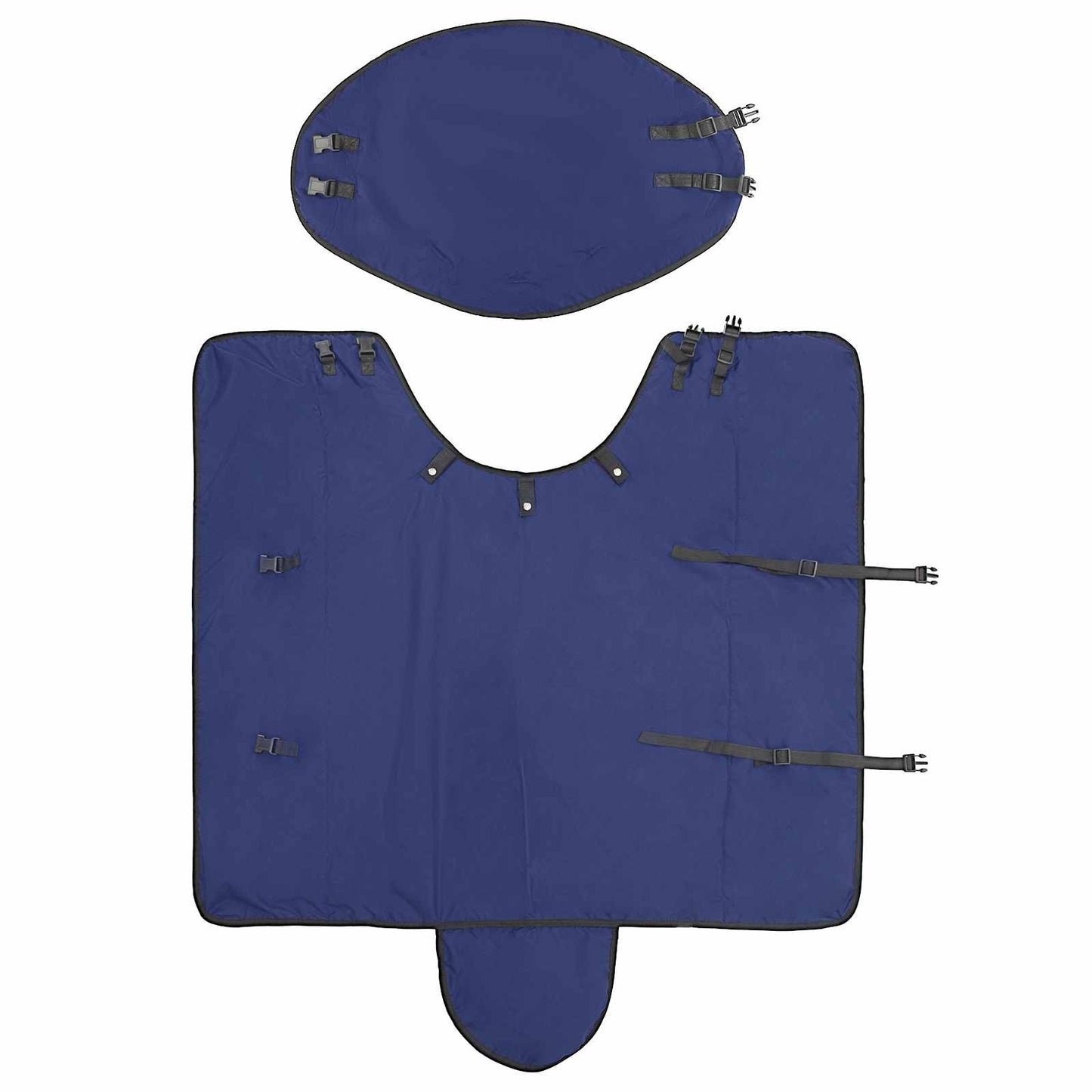 Pferdedecke Dunkelgrün und Schwarz 85 cm Polyester