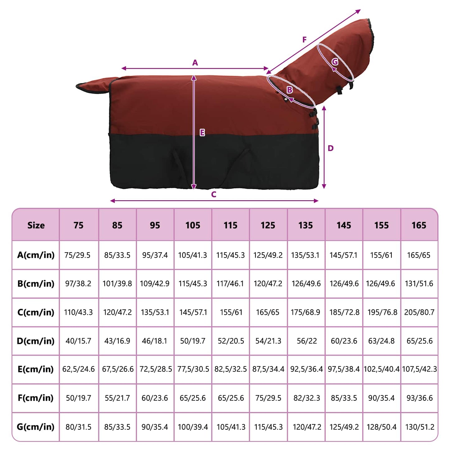 Pferdedecke Dunkelgrün und Schwarz 165 cm Polyester