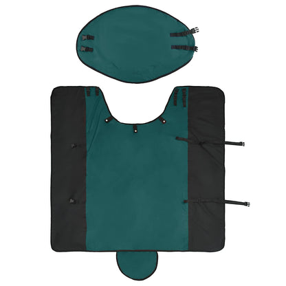 Pferdedecke Dunkelgrün und Schwarz 85 cm Polyester