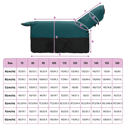 Pferdedecke Dunkelgrün und Schwarz 115 cm Polyester