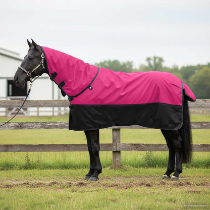 Pferdedecke Rosa und Schwarz 135 cm Polyester