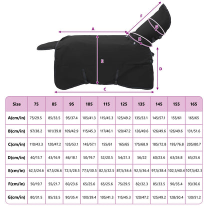 Pferdedecke Dunkelgrün und Schwarz 145 cm Polyester