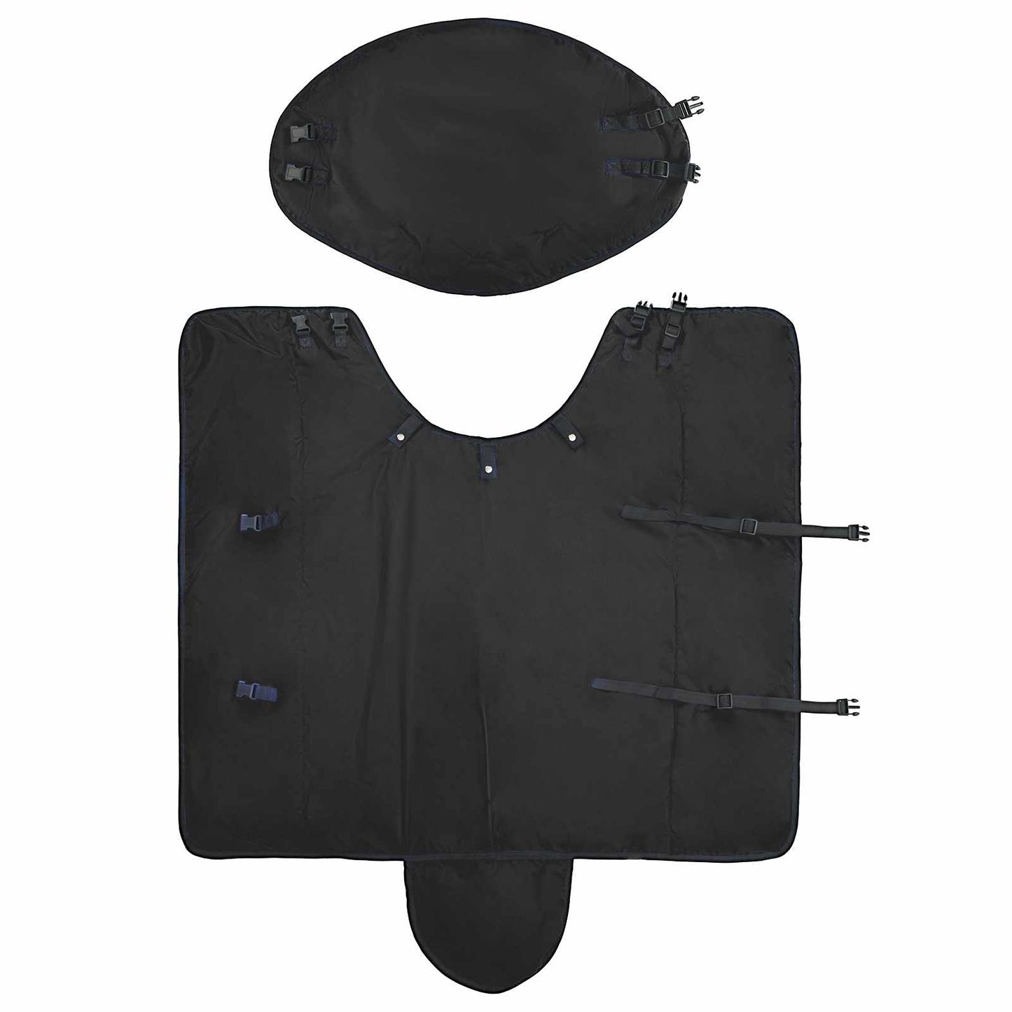 Pferdedecke Dunkelgrün und Schwarz 145 cm Polyester