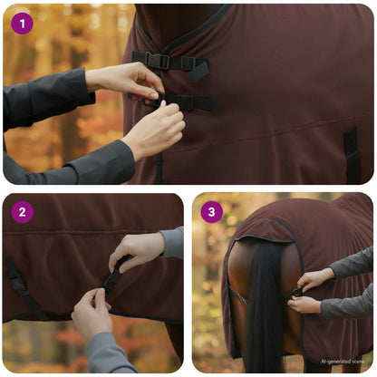 Pferdedecke Volles Dunkelbraun Polyester