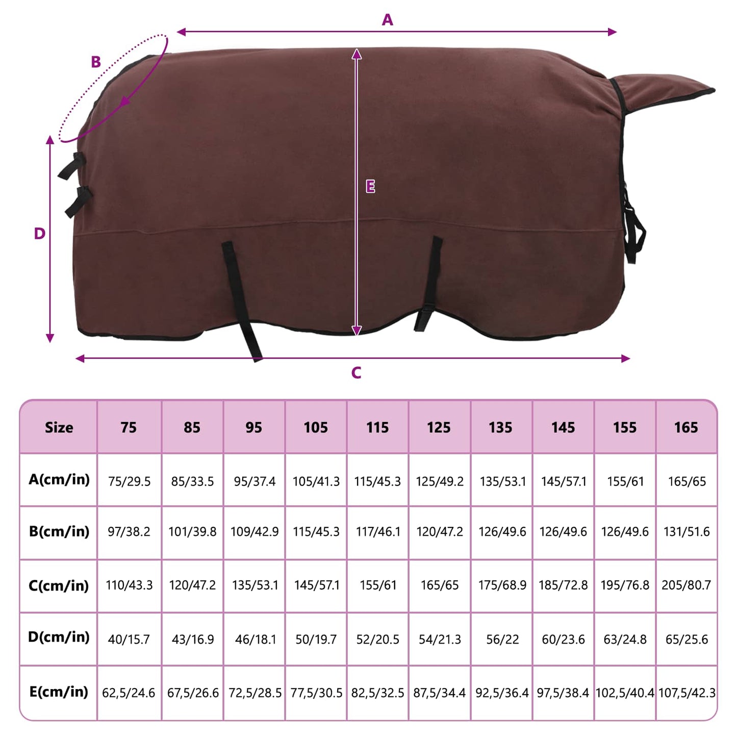 Pferdedecke Volles Dunkelbraun Polyester