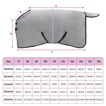 Pferdedecke Hellgrau und Rosa Polyester