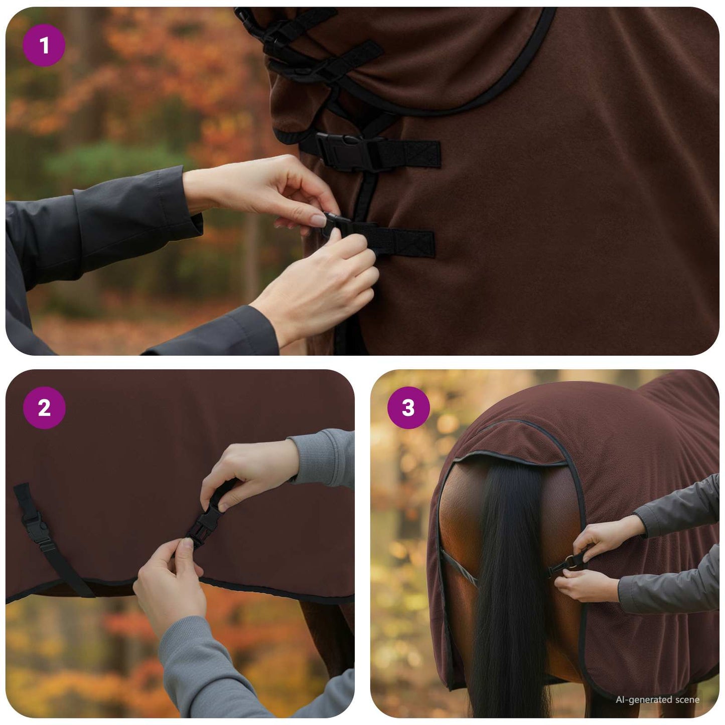 Pferdedecke Volles Dunkelbraun Polyester