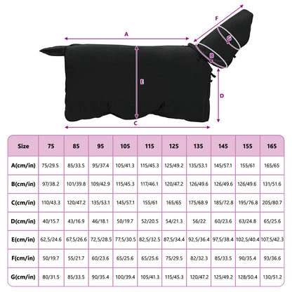 Pferdedecke Schwarz Polyester