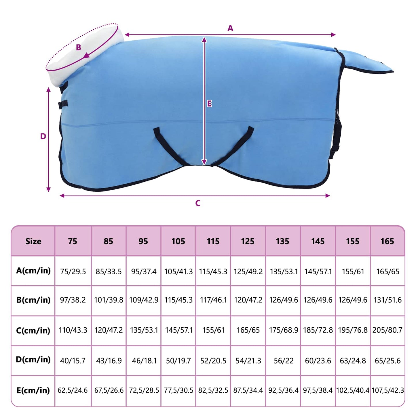 Pferdedecke Volles Aqua 135 cm Polarfleece