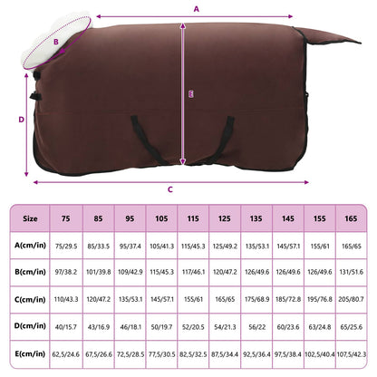 Pferdedecke Volles Dunkelbraun 125 cm Polarfleece