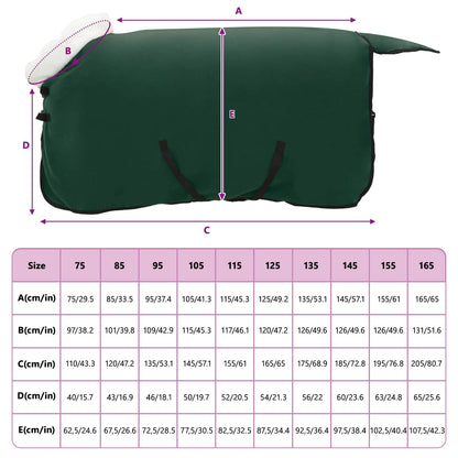 Pferdedecke Dunkelgrün 75 cm Polarfleece