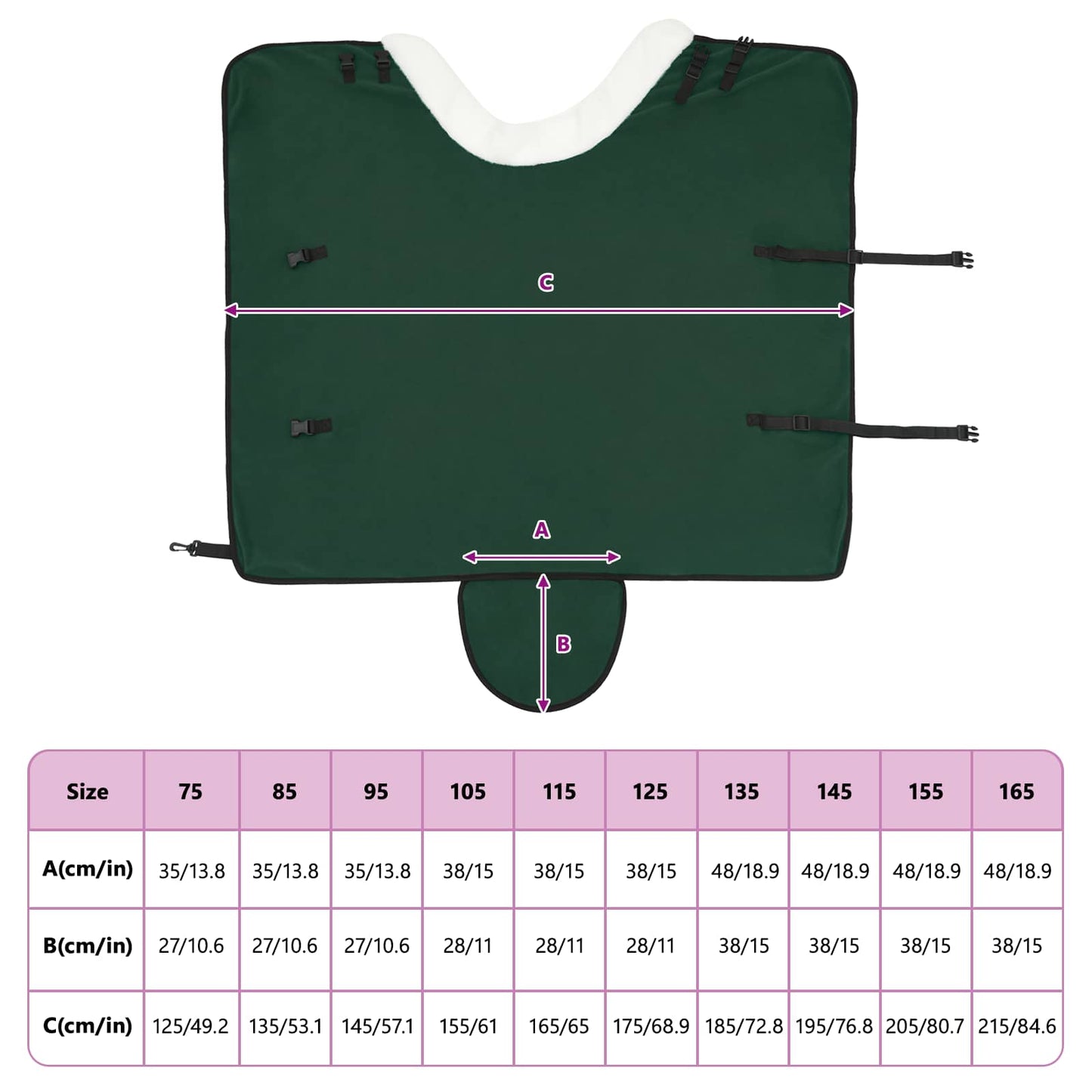 Pferdedecke Dunkelgrün 75 cm Polarfleece