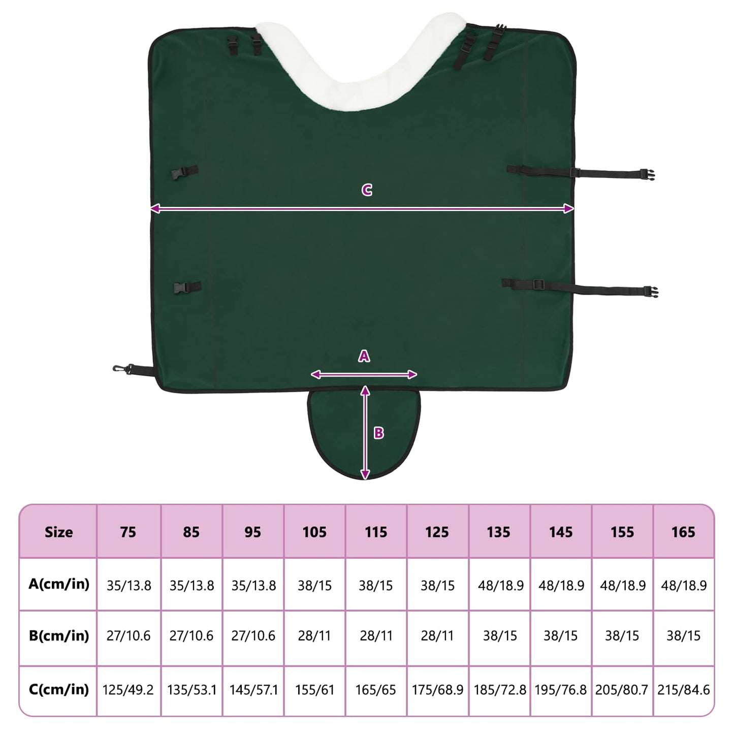 Pferdedecke Dunkelgrün 125 cm Polarfleece